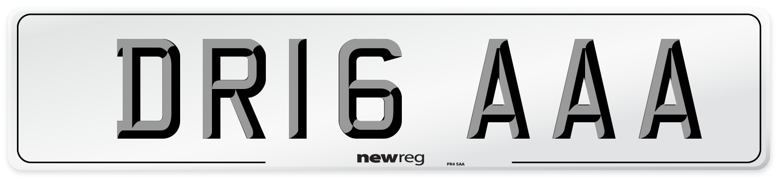 DR16 AAA Number Plate from New Reg